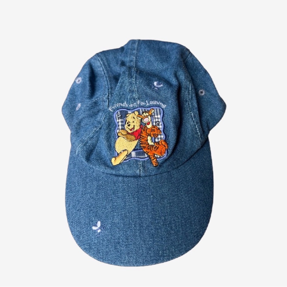 Blue Denim Cap with Winnie the Pooh Embroidery
